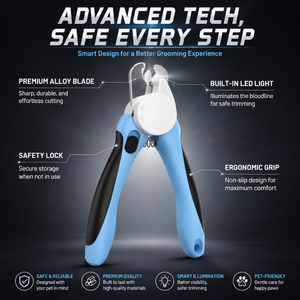 Plastic LED Luminous Anti-Bleeding Pet Nail Clipper & Trimmer with Blood Line Prevention Grooming <b>Tools</b> for Cats & Dogs - Product Image 3