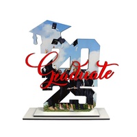 Cadre photo de graduation avec logo personnalisé DIY Plaque en bois 2025 Plaque murale vierge par sublimation et artisanat en bois pour diplômés