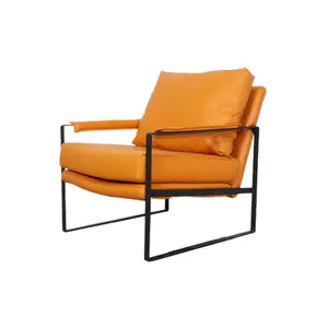 现代客厅豪华休息室家具单座椅子老式皮革扶手椅沙发，真皮沙发，椅子