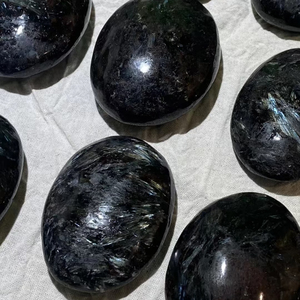 Factory Wholesale Natural Astrophyllite Firework Garnet <b>Moon</b> Palm Heart Sphere Slab Polished Carving Halloween Decoration - Product Image 5