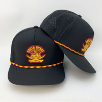 Gorras Deportivas Impermeables de PVC con Parche de Goma, Personalizadas al por Mayor, de 5 Paneles con Perforaciones Láser, Gorra de Béisbol de Alto Rendimiento para Atletas de Rugby y Fútbol