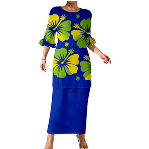 ชุดเดรสลำลองแขนสองชั้นแบบสั่งทำพิเศษ ลายโพลินีเซียน ปูเลตาซี ลายทงกาและซามัว ชุดเดรสสำหรับงานปาร์ตี้ผู้หญิง 2 ชิ้น - Product Image 5