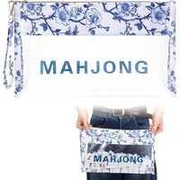 Sac de rangement durable de style chinois imprimé pour Mahjong avec fenêtre transparente pour un accès facile et une organisation optimale