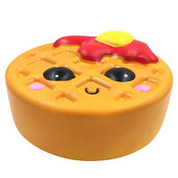 Jouet Squishy Géant en Forme de Gaufre à Remontée Lente - Aliment Réaliste Géant pour le Soulagement du Stress, Jouet Sensoriel Apaisant et Décoration de Bureau