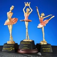 Trophée en résine de danse créative et écologique Danse carrée Yoga Ballet pour enfants Concours de danse latine Cadeaux personnalisés pour salons professionnels