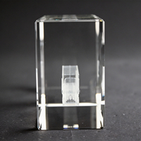 Neelpure 133693 - Premio de Cristal Rectangular Grabado en 3D con Diseño de Camión Semirremolque Personalizado para Reconocimiento en la Industria del Transporte