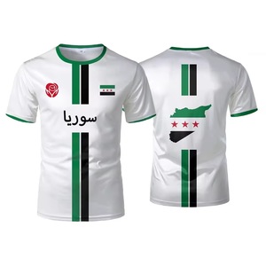 Maillot de Football Syrie Impression 3D Intégrale Loisir Années 2000 Cool Polyester Col Rond Manches Courtes T-shirt Sport Style Urbain Hauts Tenue de Football Syrie - Product Image 3