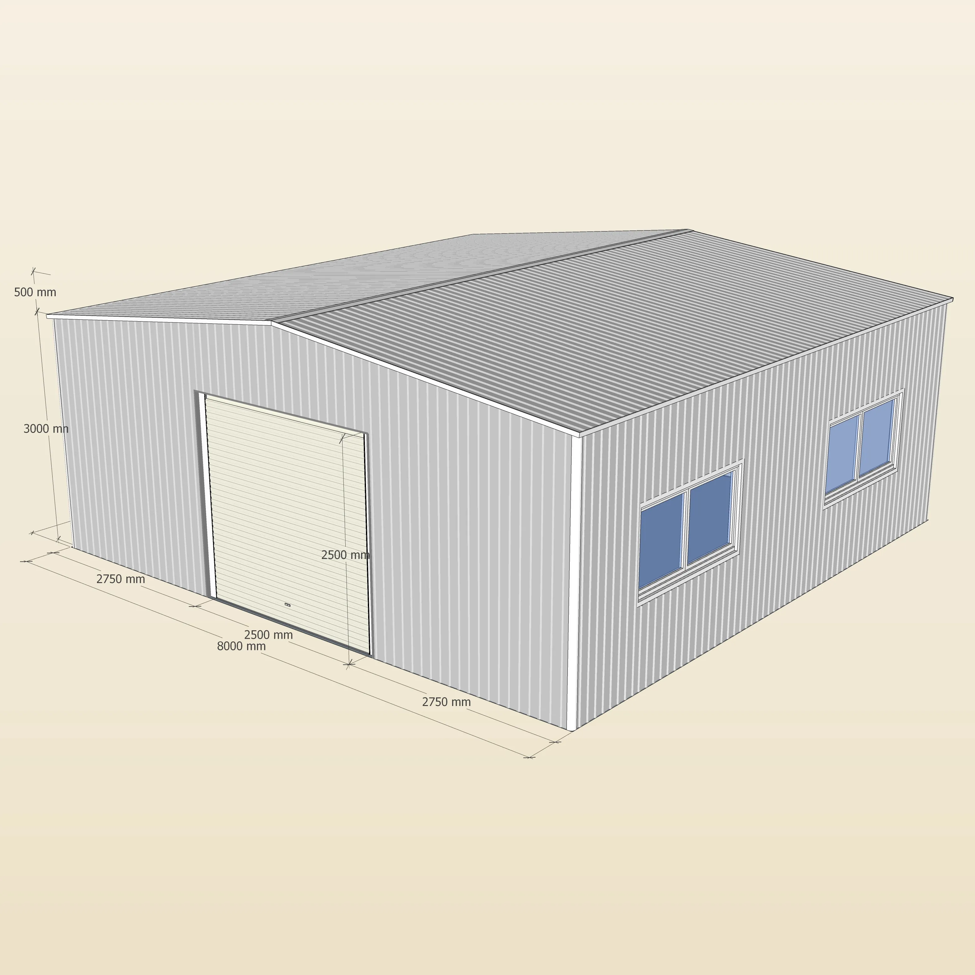 Customized light steel structure garage, carport, car shelter, car shed