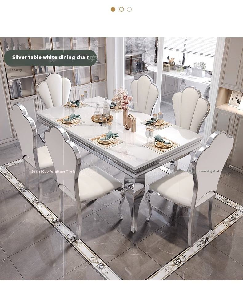 Table à manger en marbre + chaise de salle à manger * 6