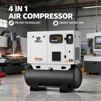 Compresseur d'air industriel portable VERDES 4 en 1, 20 kg, compresseur d'air à vis, 8-10 bars, compresseur d'air pour sablage avec sécheur