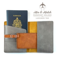 Couverture de passeport personnalisée et étiquette de bagage, ensemble de porte-passeport pour idées de voyage, cadeau de vacances, accessoires de mariage, cadeau de lune de miel