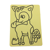 Set de cartes de peinture personnalisées pour enfants, autocollants d'art du sable, style dessin animé, papier unisexe pour le dessin