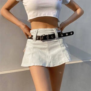 2025 Western Street Work Style <span class=keywords><strong>Hot</strong></span> Girl Fried Street <span class=keywords><strong>Minifalda</strong></span> Color sólido Bolsillo lateral Faldas que combinan con todo para <span class=keywords><strong>mujeres</strong></span> - Product Image 2