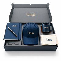 Ensemble cadeau d'entreprise avec logo personnalisé, kit de bienvenue pour les employés, comprenant un carnet, une tasse, une casquette et un stylo dans un coffret cadeau haut de gamme