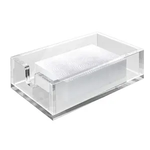 8 inches Modern Acrylic Napkin Holder Acrylic Guest Towel Box in Clear Design