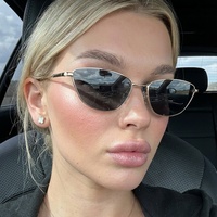 Lunettes de soleil rétro à petite monture en métal pour femmes, style européen et américain, œil-de-chat, haut de gamme, couleurs bonbon, polarisées UV380