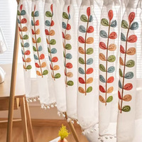 Housse de rideau de porte américaine cuisine courte armoires à rideaux moche café rideau moderne style simple polyester vente en gros