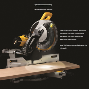 Sierra <span class=keywords><strong>ingletadora</strong></span> compuesta deslizante de doble bisel de alta resistencia DEWALT DWS780 de 12 pulgadas |   Cuchilla de 305 mm para Cortes de Madera y Aluminio - Product Image 4