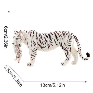 Modèles de faune sauvage simulée transfrontaliers, en PVC rouge et blanc, tigre adulte femelle portant son jeune, éducatif, maternité, cognition - Product Image 6