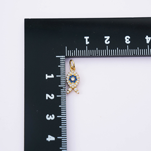 Dije de Pez con Micro Pavé Chapado en Oro de 18k, con Circonitas Azules y Blancas, Colgante de Animal Marino para Fabricación de Joyería DIY, Accesorios de Vida Marina - Product Image 6