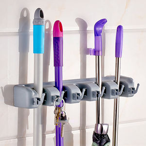 Venta al por mayor ganchos de <span class=keywords><strong>armario</strong></span> de ABS de alta resistencia montados en la Pared Soporte de escoba de baño de plástico de un solo nivel Dropshipping Herramientas de limpieza - Product Image 3