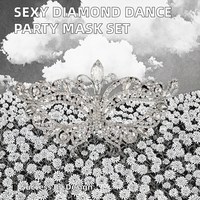 Masque de danse sexy avancé orné de diamants, idéal pour les fêtes d'anniversaire, les accessoires d'Halloween et les ensembles cadeaux – Vente Flash