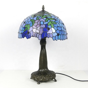 LongHuiJing 12Inch Tiffany Style Stained Glass Dome LED <b>Table</b> <b>Lamp</b> 2700K Warm White E27 Bulb <b>Base</b> 600 Lumens Flexible - Product Image 1