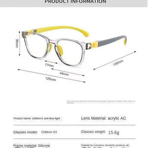 <span class=keywords><strong>Gafas</strong></span> Ópticas con Marco de Silicona y Logotipo Personalizado para Niños, <span class=keywords><strong>Gafas</strong></span> de Protección contra la Luz Azul para Niños, <span class=keywords><strong>Gafas</strong></span> de Ordenador con Filtro de Luz Azul - Product Image 5