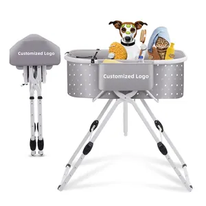 Collapsible Pet Bathtub 5 Different Heights Adjustable Dog Cat Shower Bathtub Station