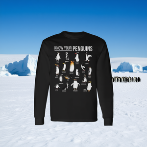 Camiseta de manga larga con diseño educativo para amantes de los pingüinos y animales marinos - Product Image 3