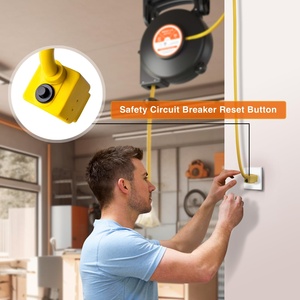 Linsheng 16awg 45ft chúng tôi loại điện Cord Reel Wall Mount có thể thu vào mở rộng dây Reel với tùy chọn ổ cắm - Product Image 4