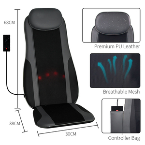 Coussin <span class=keywords><strong>chauffant</strong></span> électrique de chaise de massage à vibrations et à roulettes coussin de massage à pétrir 3D à lumière rouge chaise de <span class=keywords><strong>bureau</strong></span> à domicile siège auto - Product Image 3