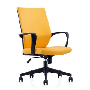 Оптовая продажа, офисная мебель с высокой спинкой, эргономичное вращающееся офисное кресло, роскошное желтое кожаное офисное кресло