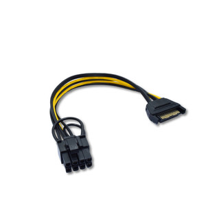 15pin SATA erkek 8pin(6 + <span class=keywords><strong>2</strong></span>) PCI-E güç  uzatma kablosu 18AWG SATA kablosu - Product Image 3