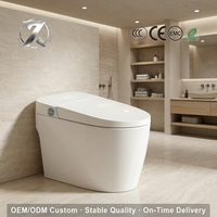 Siège de toilette intelligent avec chauffage, télécommande et veilleuse - Marque QiXing, toilette intelligente pour maison connectée, siphon en P, 220V avec réservoir d'eau