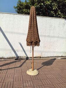 Parasol de plage en macramé de 6,5 pieds, couleur café chocolat, en corde de <span class=keywords><strong>coco</strong></span> tressée au crochet, avec franges à pompons, idéal pour le marché - Product Image 5