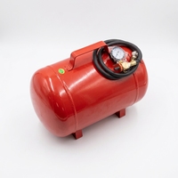 Réservoir d'air portable de 10 gallons, 135 PSI, 36,9 L, réservoir de stockage horizontal pour compresseur d'air avec manomètre, tuyau et poignée de transport