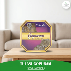 Encens en spirales Tulasi Gopuram aromatiques et épicés, parfum longue durée, pour la méditation, la relaxation et l'assainissement de l'ambiance, 24 heures - Product Image 2