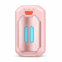 Chauffe-mains rechargeable rose 2026 au design mignon Mecha, or rose, portable USB 6000mAh, chauffe-poche extérieur avec lumière LED pour voiture