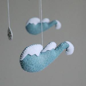 Mobile de bébé fait main en peluche pour la chambre de bébé, cadeau de naissance, animaux marins, baleine, narval, <span class=keywords><strong>dauphin</strong></span>, décoration suspendue pour garçon - Product Image 4