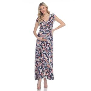 Abito Premaman <span class=keywords><strong>3</strong></span> in 1 Floreale Casual per Ufficio e Casa Personalizzabile Allattamento Maxi Avvolgente Traspirante Ecologico Linea A - Product Image 2