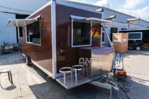 Rimorchio quadrato mobile dell'alimento del camion del rimorchio dell'alimento del carrello del camion del rimorchio dell'alimento di grandi dimensioni standard degli stati uniti <span class=keywords><strong>con</strong></span> il sistema antincendio - Product Image 3