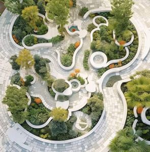 Mobiliario Urbano Modular Vietnamita: Combo de Banco y Jardinera de Hormigón GFRC de Forma Personalizada para Paisajismo Comercial, Directo de Fábrica - Product Image 4