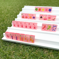 Ensemble de Mahjong Américain de Luxe Rose Perle Pop Diva, 160 Tuiles en Acrylique, Design Pop Art Personnalisé, Écologique et Portable