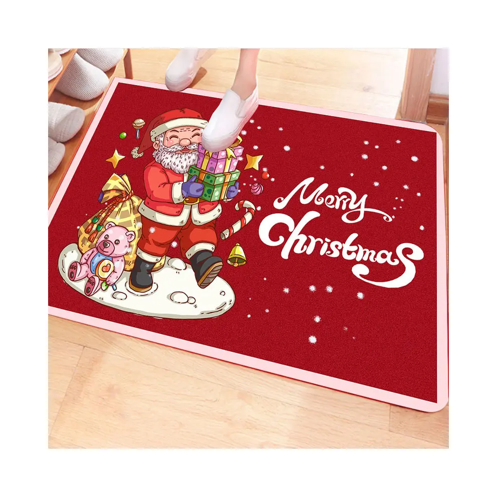 Merry Christmas Gnome Doormat Xmas Holiday Welcome Floor Mat Rugs For Front Door