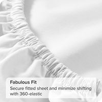 Ensemble de draps plats en coton 100% Cloudland, 300 fils, antibactériens, 4 pièces, blanc uni, pour la maison et l'hôtel