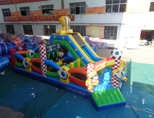 Campeonato de fútbol inflable de nuevo diseño, carrera de obstáculos inflable, boncy inflable con castillo de salto deslizante - Product Image 5
