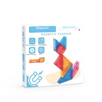 Tangram ABS kotak warna ukuran besar magnetik geometris alat bantu pengajaran Puzzle matematika mainan DIY untuk siswa sekolah d