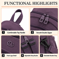 Sac à dos tendance pour femme, sac de créateur en tissu Oxford, sac à dos de voyage décontracté, vente en gros OEM ODM, fournisseur d'usine 20 pièces