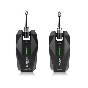 Transmisor y Receptor Inalámbrico para Guitarra y Bajo, Recargable, 4 Bandas, 6.35mm/3.5mm UHF, con Latencia Ultrabaja y Anti-Interferencia - Product Image 1
